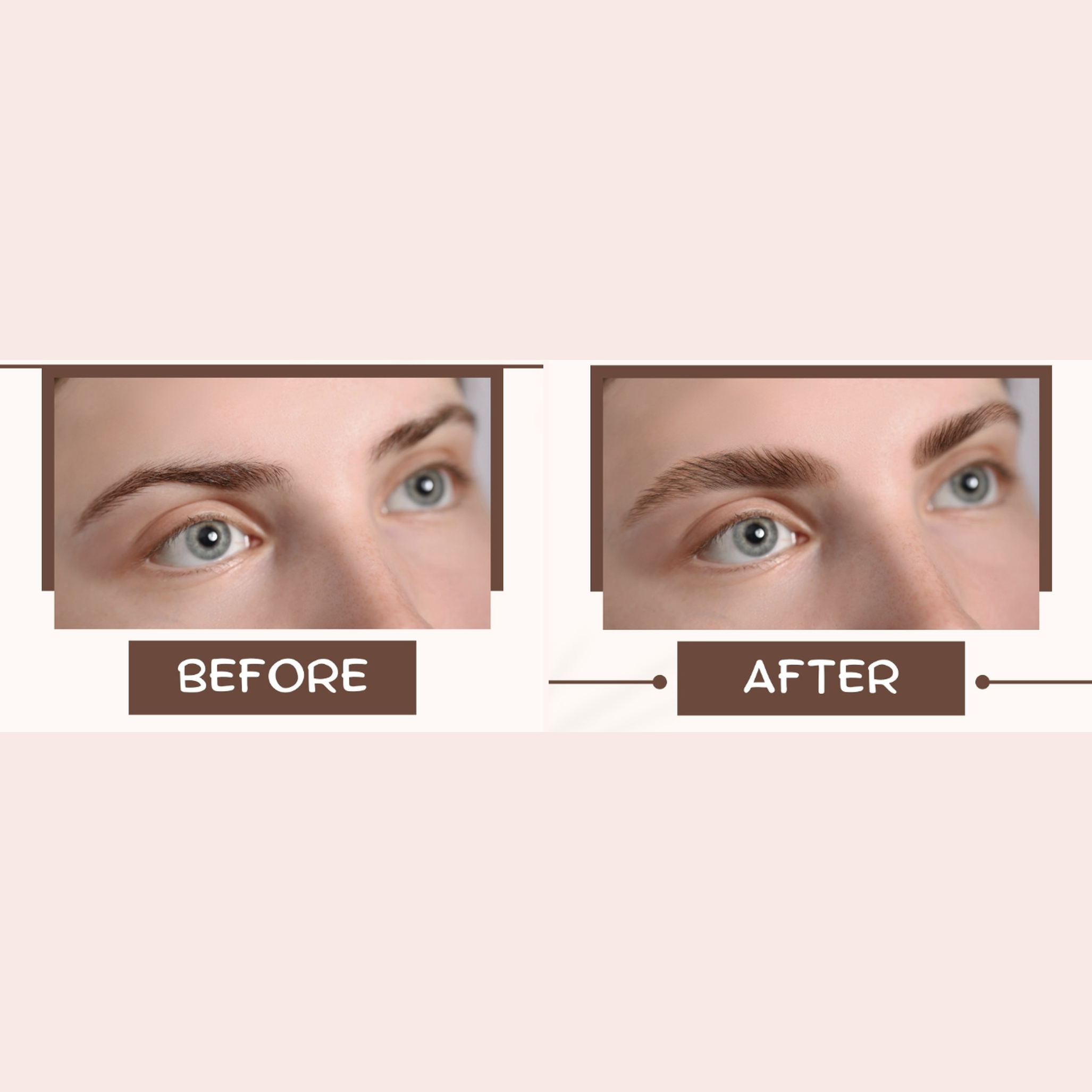 Eyebrow grooming before and after