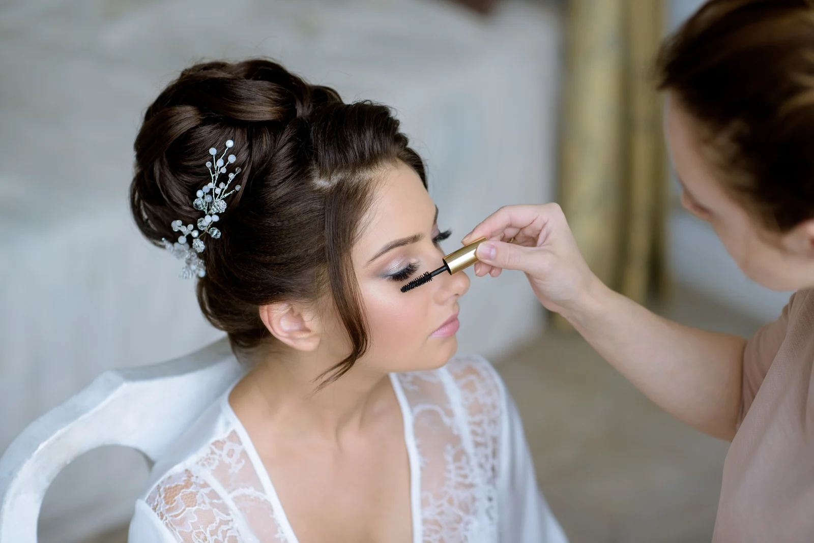 Bridal hair and makeup styling