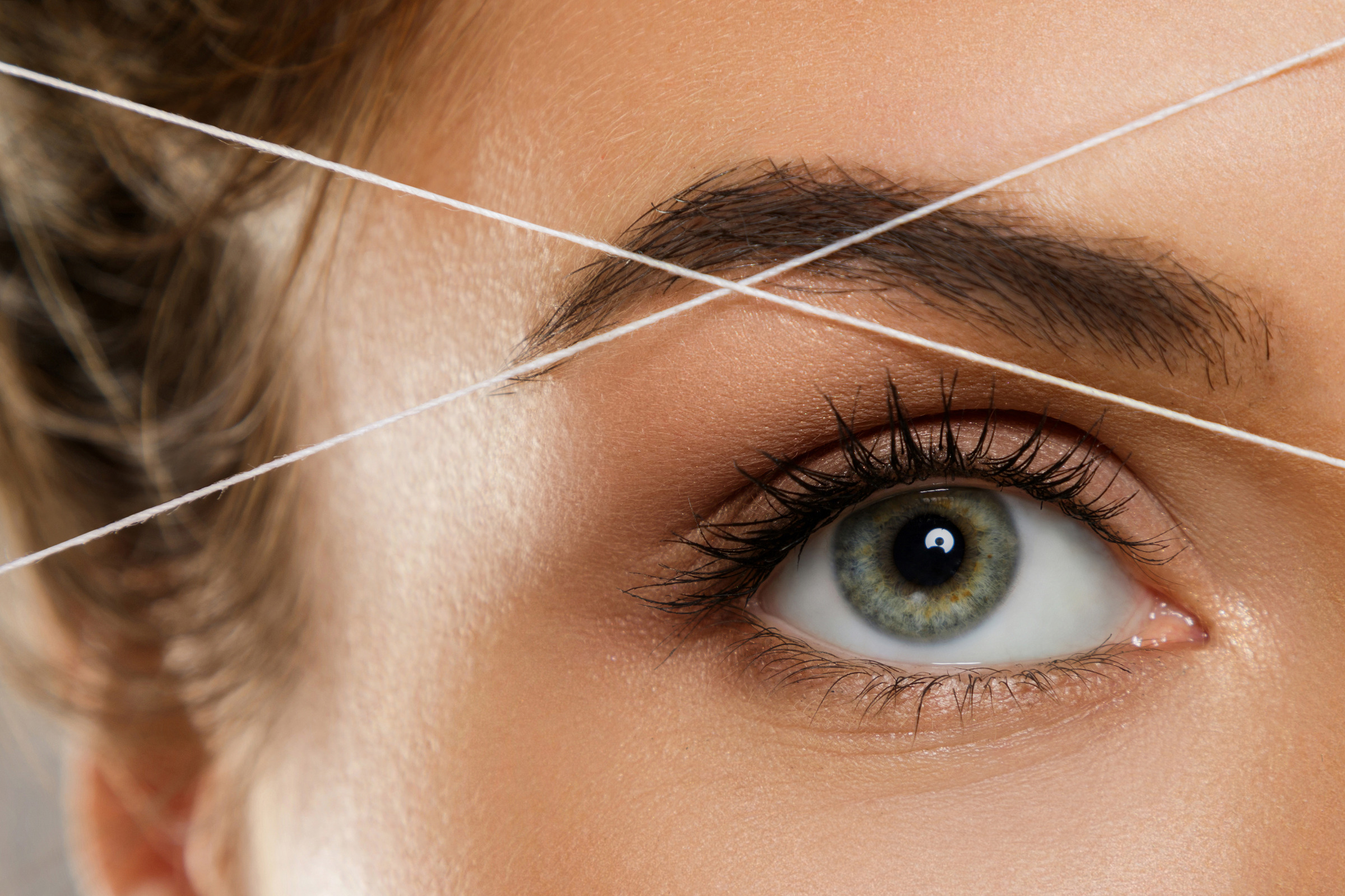 Precision eyebrow threading