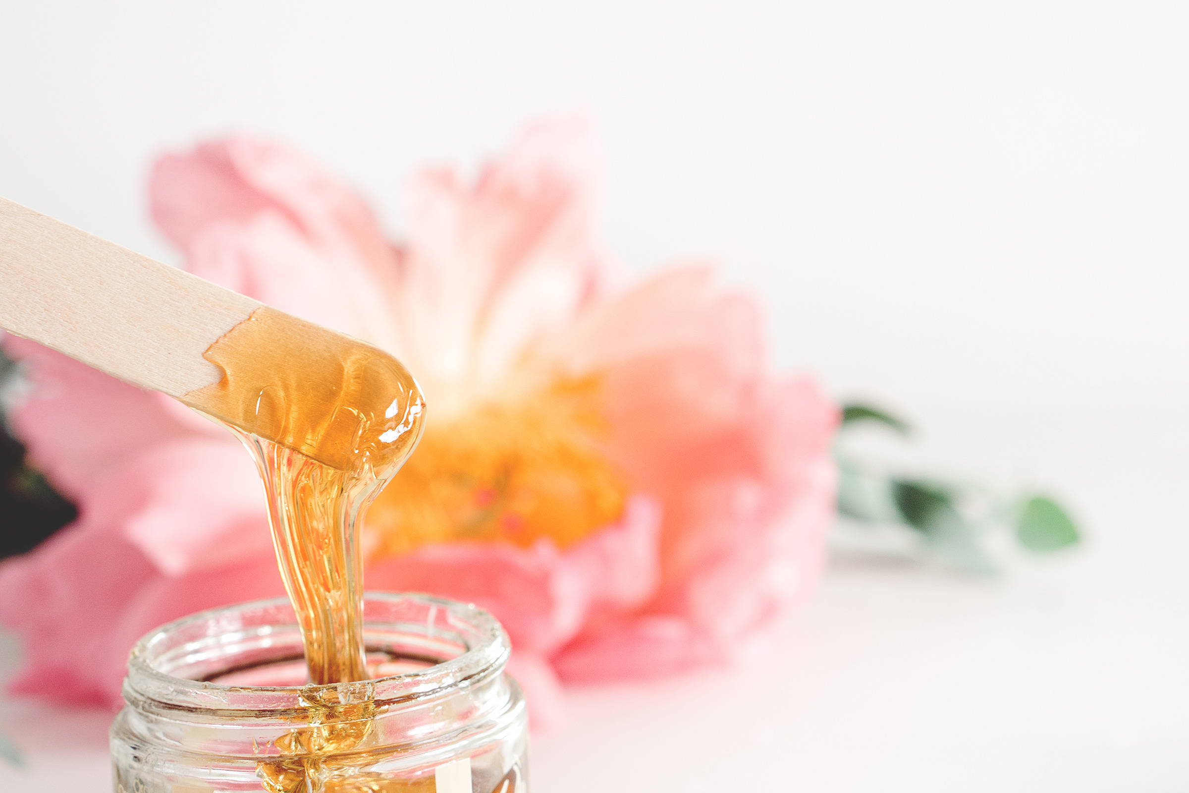 Honey wax stick styled with flowers